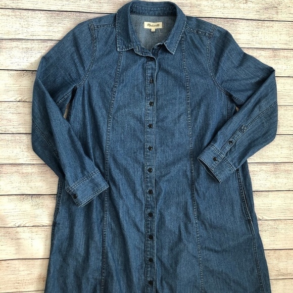 Madewell Dresses & Skirts - Madewell Denim Long Sleeve Shirtdress Size M